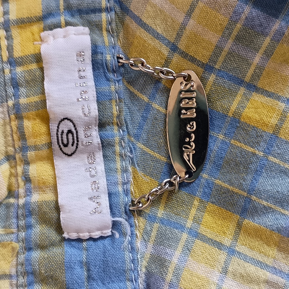 Ali and Kris Blue and Yellow Plaid Button-Up Shirt - Picture 4 of 4